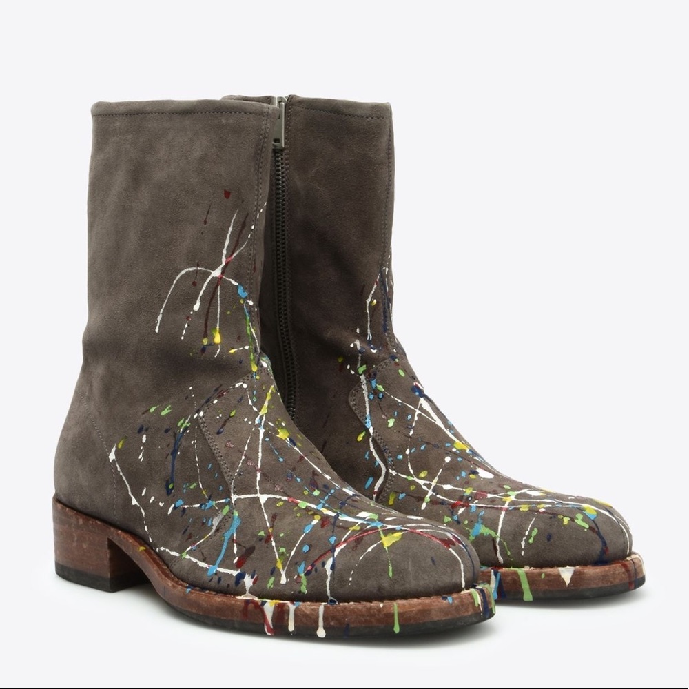 Maison Martin Margiela FW19 Paint Splattered Campus Boot